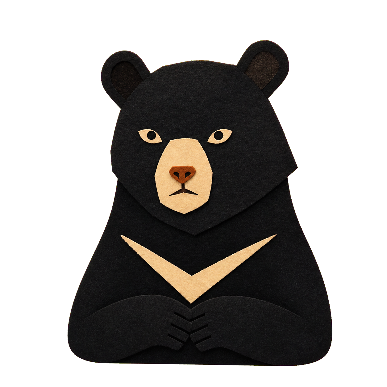 Black bear holding an orange bell, the WakeBear app character.